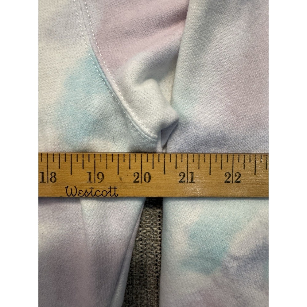 Hollister Womens Sweatshirt XSmall Pink White‎ Blue Jumper Cropped Tie Dye - Picture 4 of 12